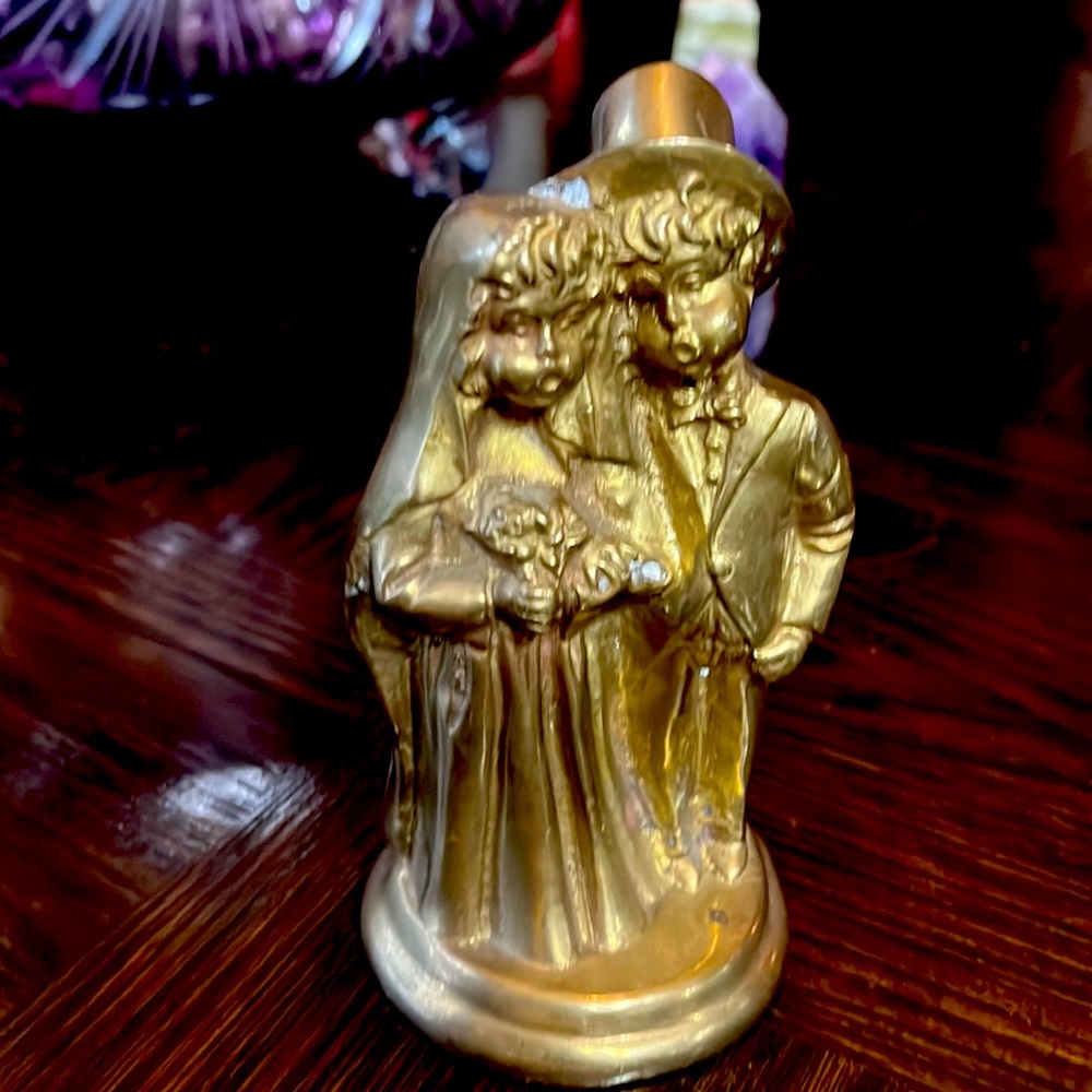 Vintage Brass. Small Bride and Groom